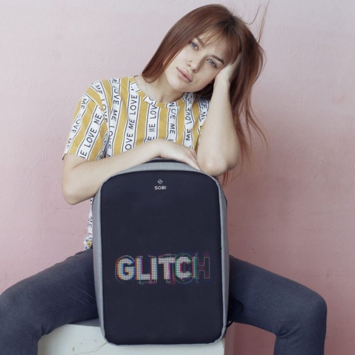 Рюкзак Sobi Pixel Max SB9703 Gray з LED екраном, укр, укр