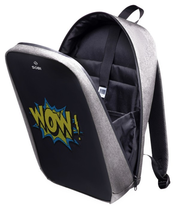 Рюкзак Sobi Pixel Max SB9703 Gray з LED екраном, укр, укр