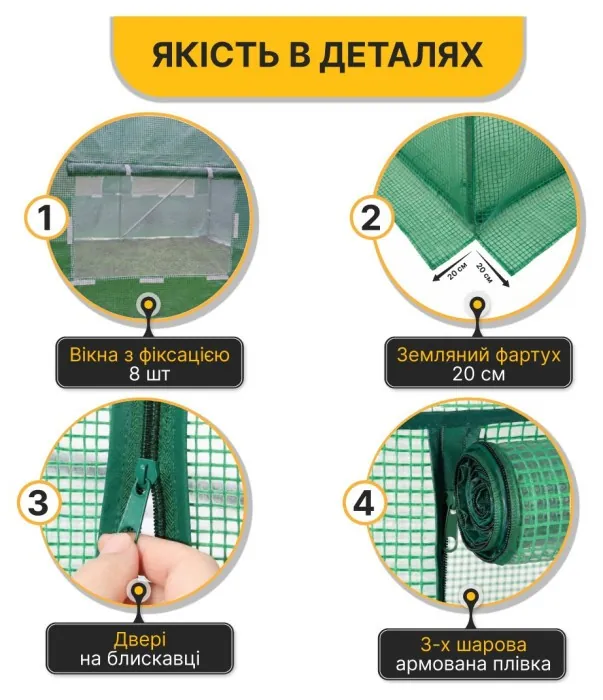 Плівка для теплиці LEOBRO 9м2 армована (LB-GC131-GRN)