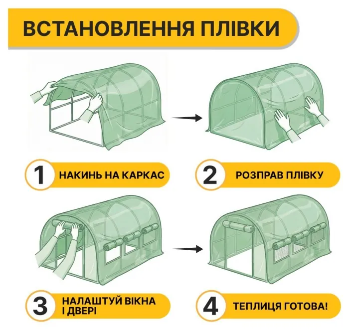 Плівка для теплиці LEOBRO 9м2 армована (LB-GC131-GRN)