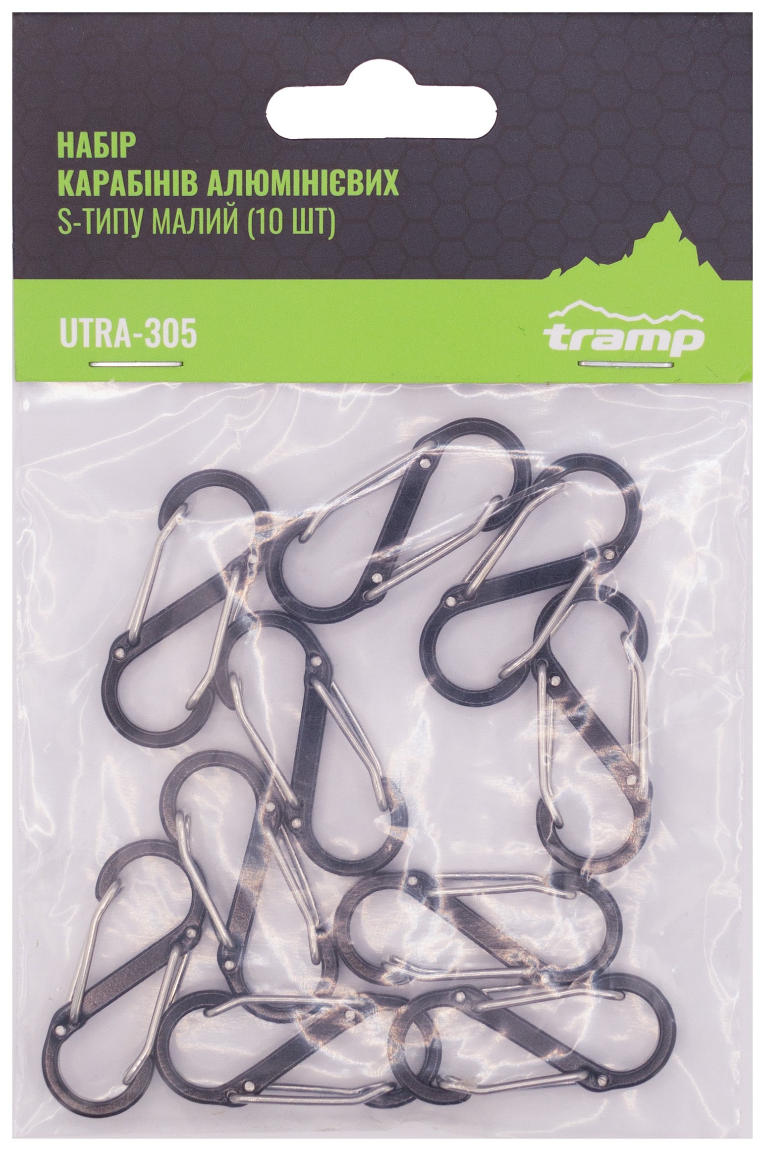 Набір карабінів алюмінієвих Трамп S-типу малий UTRA-305 (10 шт)