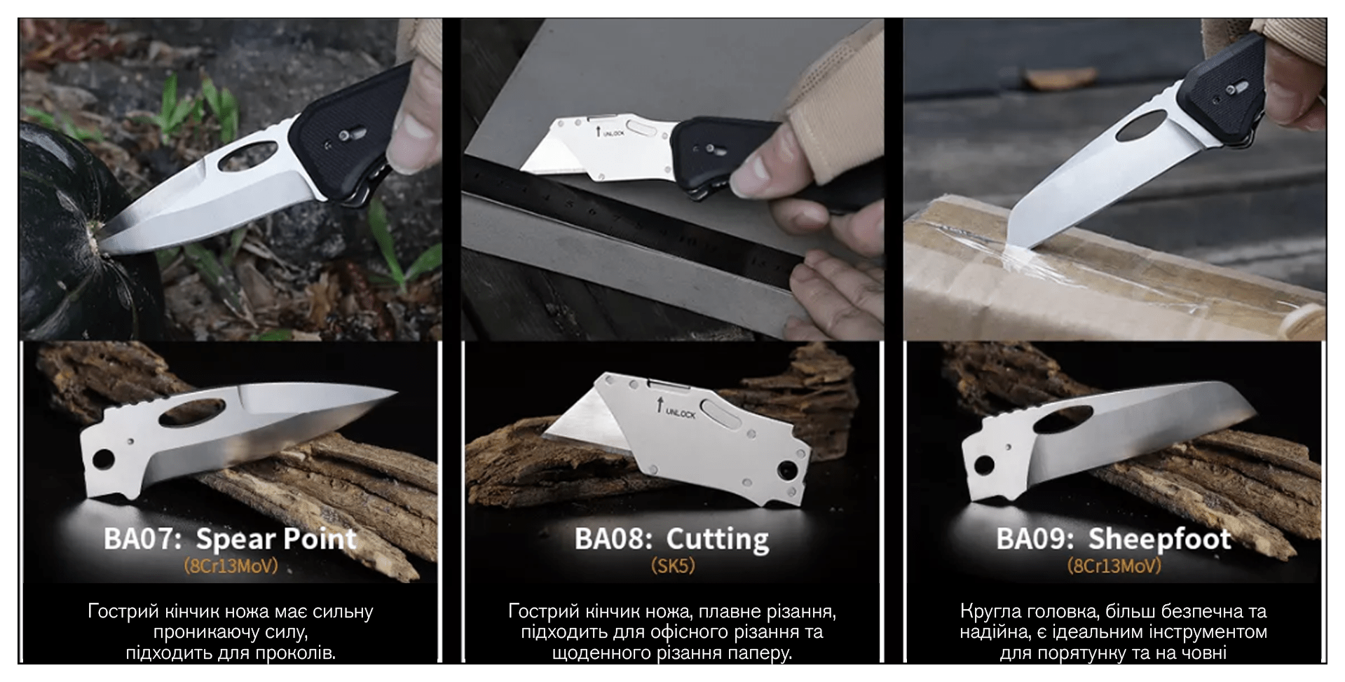 Нож складной Roxon S502U, черный