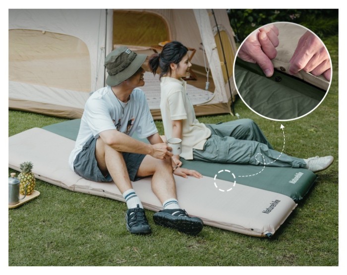 Матрац ортопедичний самонадувний одномісний  Naturehike CNK2450WS020, 200х63х10 см, темно-зелений