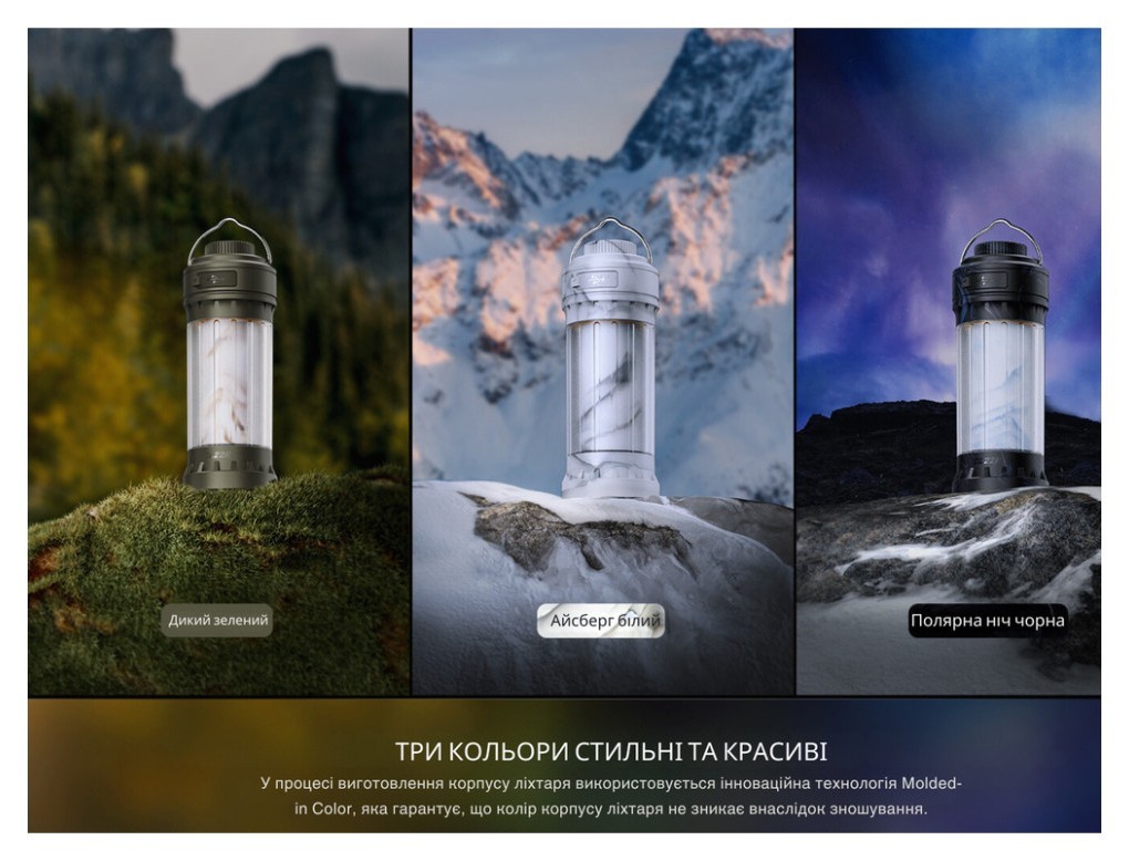 Ліхтар кемпінговий Fenix CL22R, темно-зелений, укр, укр