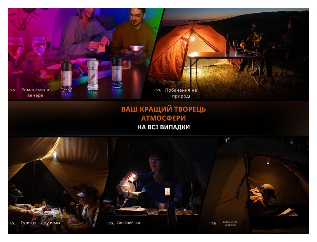 Ліхтар кемпінговий Fenix CL22R, темно-зелений, укр, укр