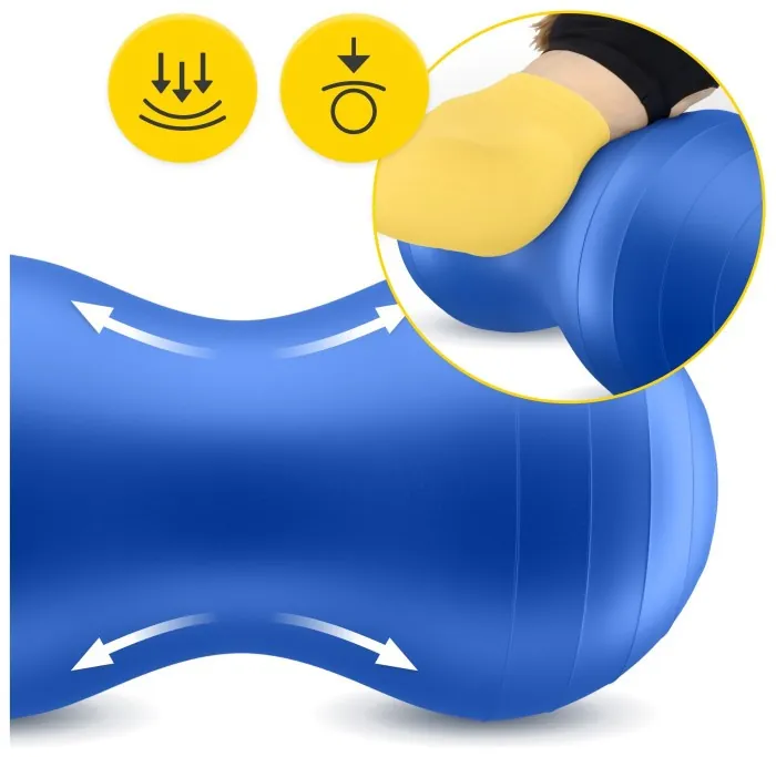 М'яч для фітнесу (арахіс) 4FIZJO Air Ball Peanut 45 x 90 см Anti-Burst Blue (P-5907739312945)