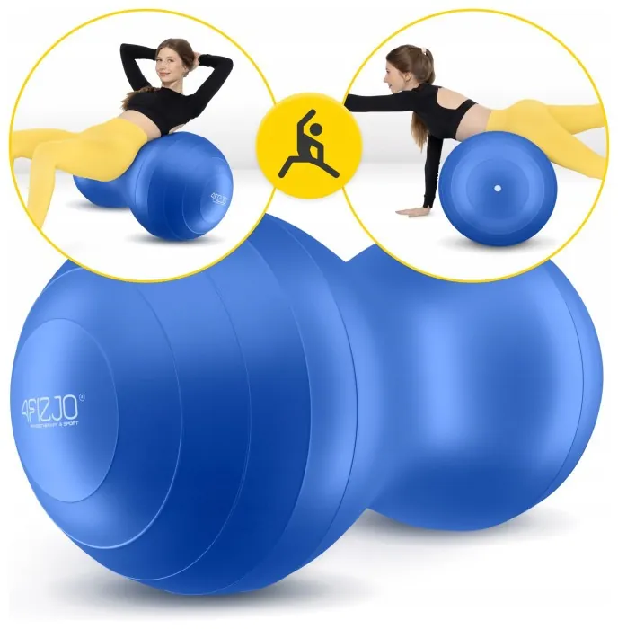 М'яч для фітнесу (арахіс) 4FIZJO Air Ball Peanut 45 x 90 см Anti-Burst Blue (P-5907739312945)