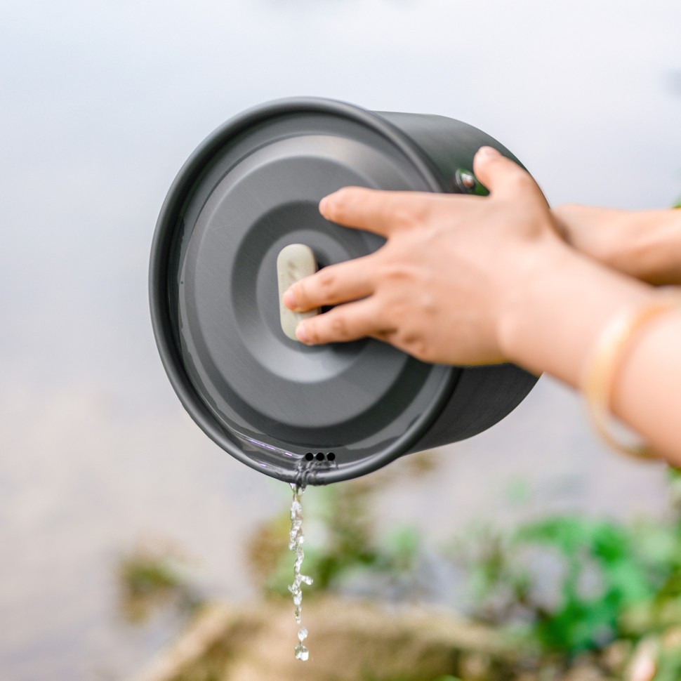 Набір посуду (2 каструлі, чайник, сковорідка) Naturehike CNK2450CF010, алюміній, укр, укр