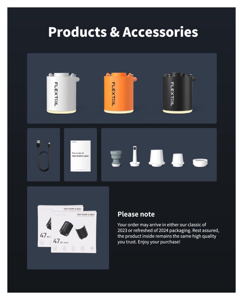 Насос-фонарь кемпинговый Flextail Tiny Pump Х, чёрный с вакуумными пакетами 2 шт (50х70)