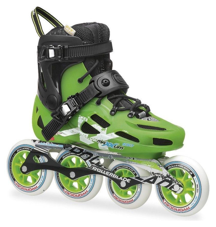 Роликові коньки для дорослих Rollerblade MAXXUM 100 41 (8.5US) 265мм Black/acid green (07367000 9C5), укр, укр