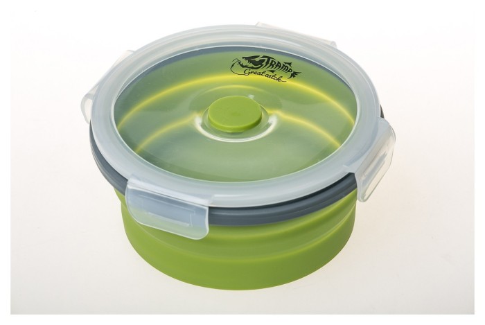 Контейнер TRAMP складний силіконовий з кришкою защіпкою 800мл UTRC-087, Оливковий, укр, укр