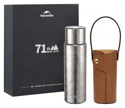 Термос титановий з чохлом Naturehike CNK230CF012 600 ml