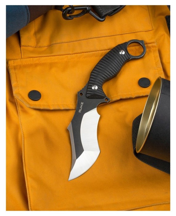 Ніж фіксований мисливський Ruike F181-B1, (11.5 см) 14C28N / G10 чорний, укр, укр