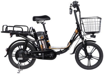 Велосипед с электроприводом 18" AL SPACE eELDORADO DD FR рама-15" 48B 15А*ч 1000Вт черно-оранжевый 2026
