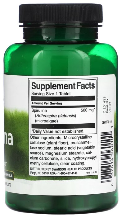 Spirulina 500mg - 180 tabs
