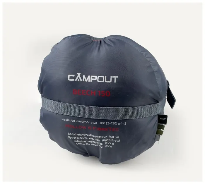 Спальний мішок Campout Beech (4/-1°C), 150 см - Left Zip, Khaki
