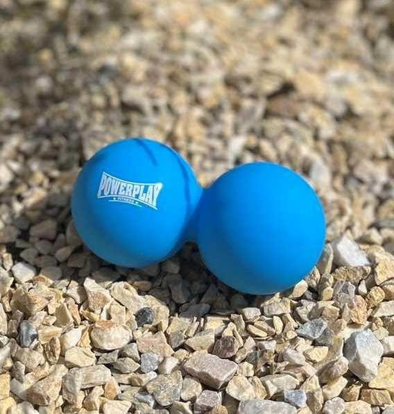 Массажный двойной мяч PowerPlay PP-4355 Silicone Lacrosse Peanut Ball (6.3*12.6см.) Синий