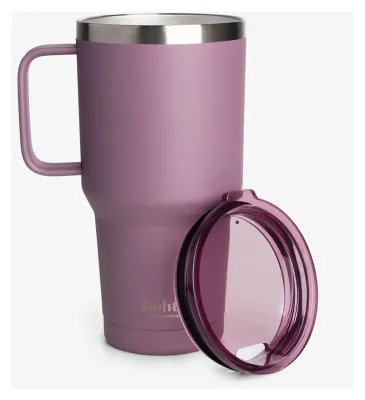 Термостакан (ізолована чашка) Bohtal із ручкою з нержавіючої сталі Tumbler Plum 900 ml