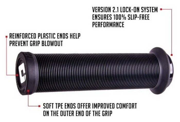 Гріпси ODI Longneck v 2.1 Lock - on Black w/ Black clamp (чорні з чорними замками), укр, укр