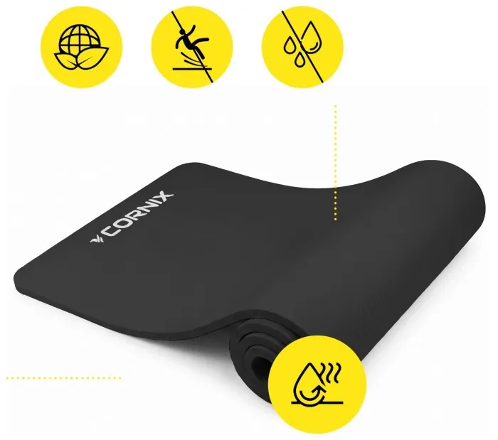 Коврик спортивный Cornix NBR 183 x 61 x 1.5 см для йоги и фитнеса XR-0495 Black