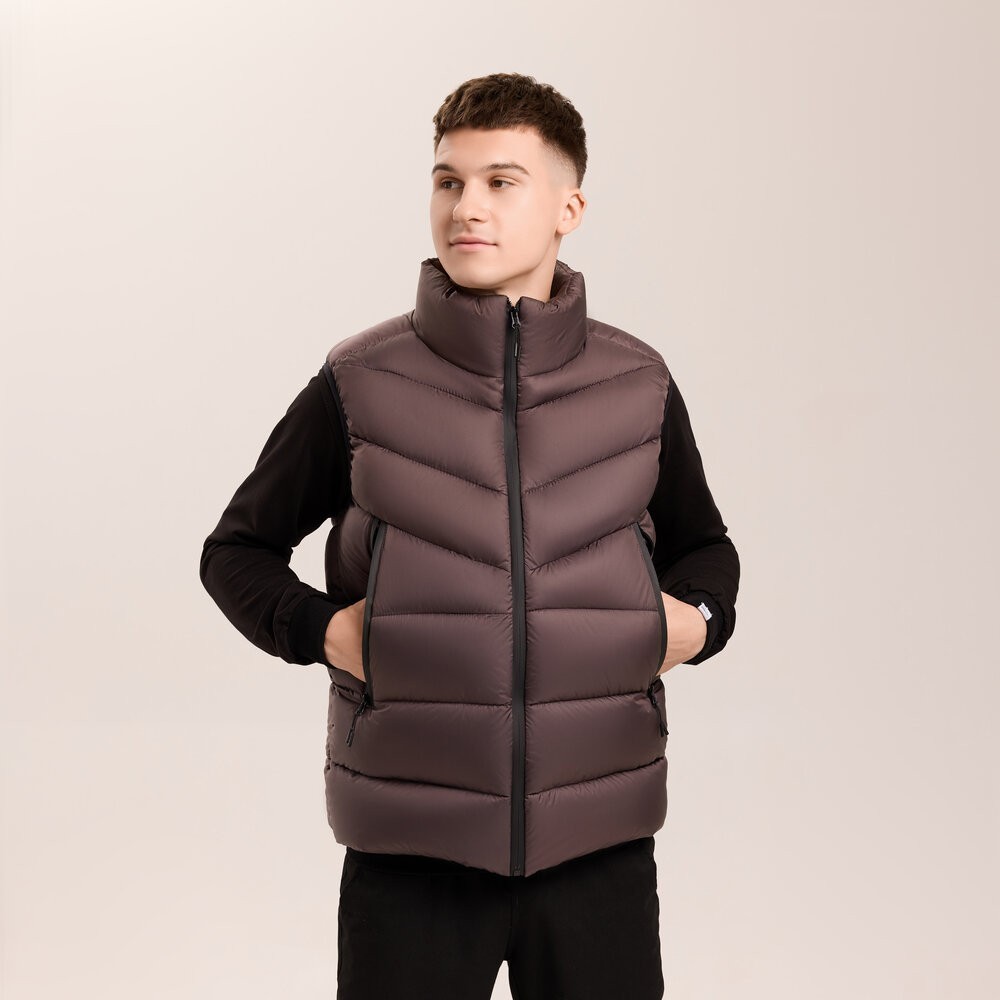 Мужская шоколадная жилетка Pobedov Puffer