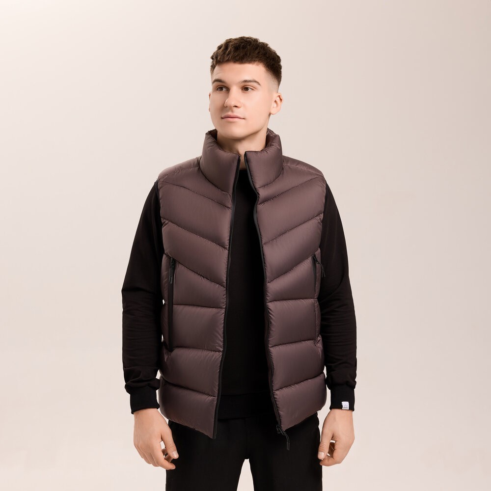 Мужская шоколадная жилетка Pobedov Puffer