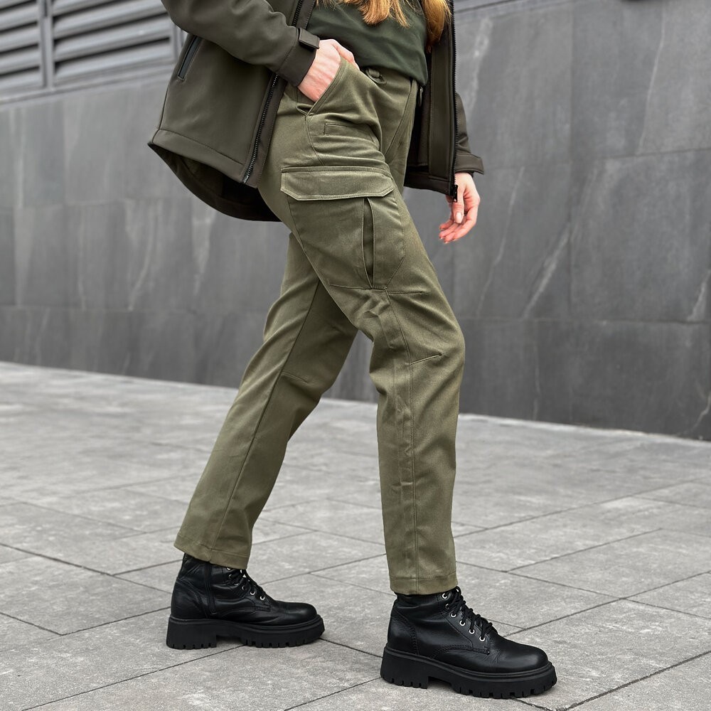 Демісезонні тактичні штани карго хакі для жінок Pobedov Tactical V2 Жіночі, укр, укр