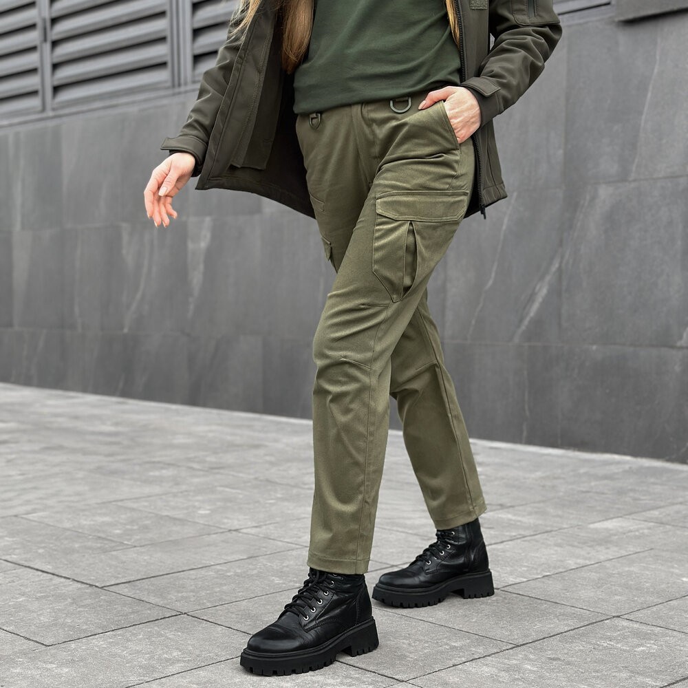 Демісезонні тактичні штани карго хакі для жінок Pobedov Tactical V2 Жіночі, укр, укр