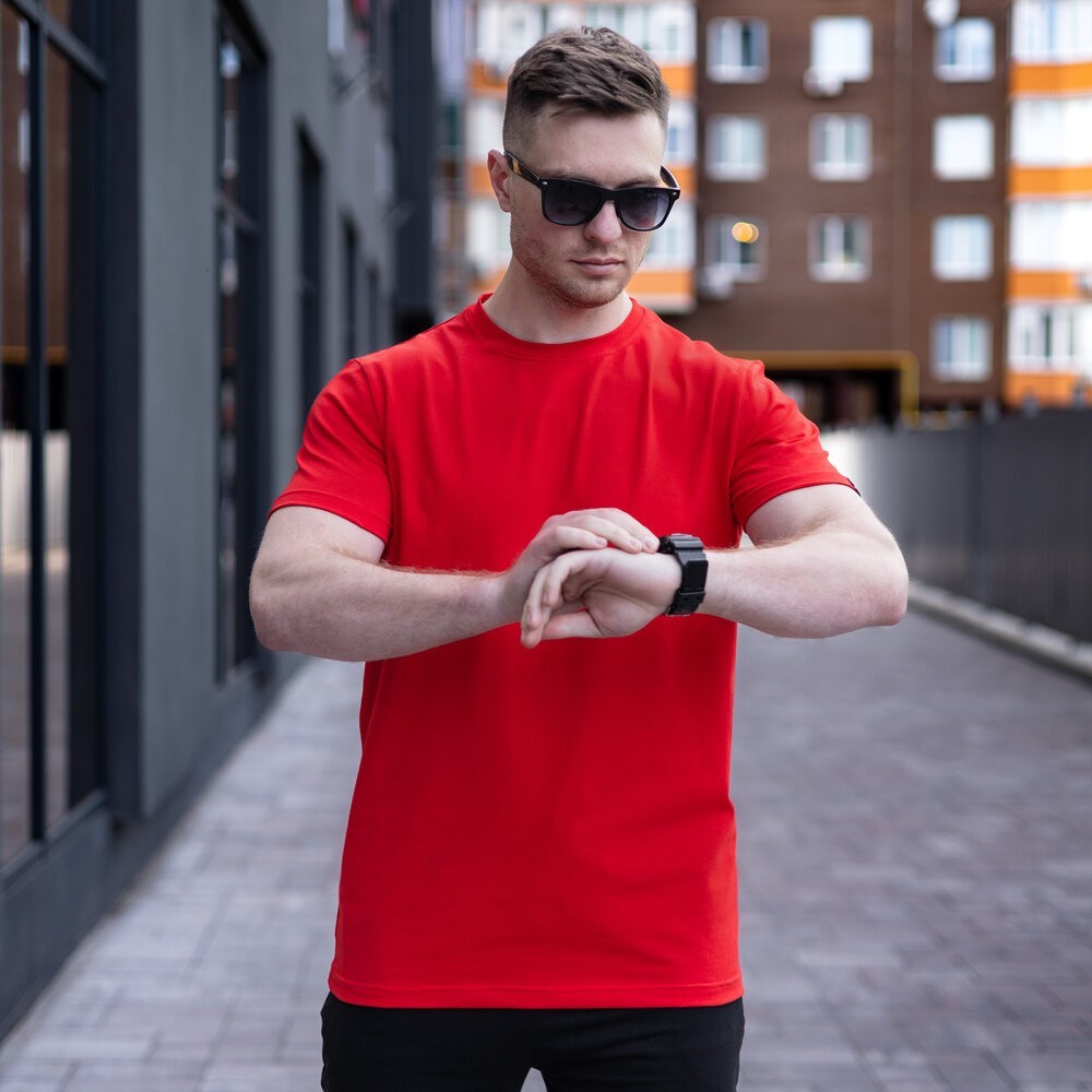 Мужская футболка хлопковая Pobedov Peremoga красная