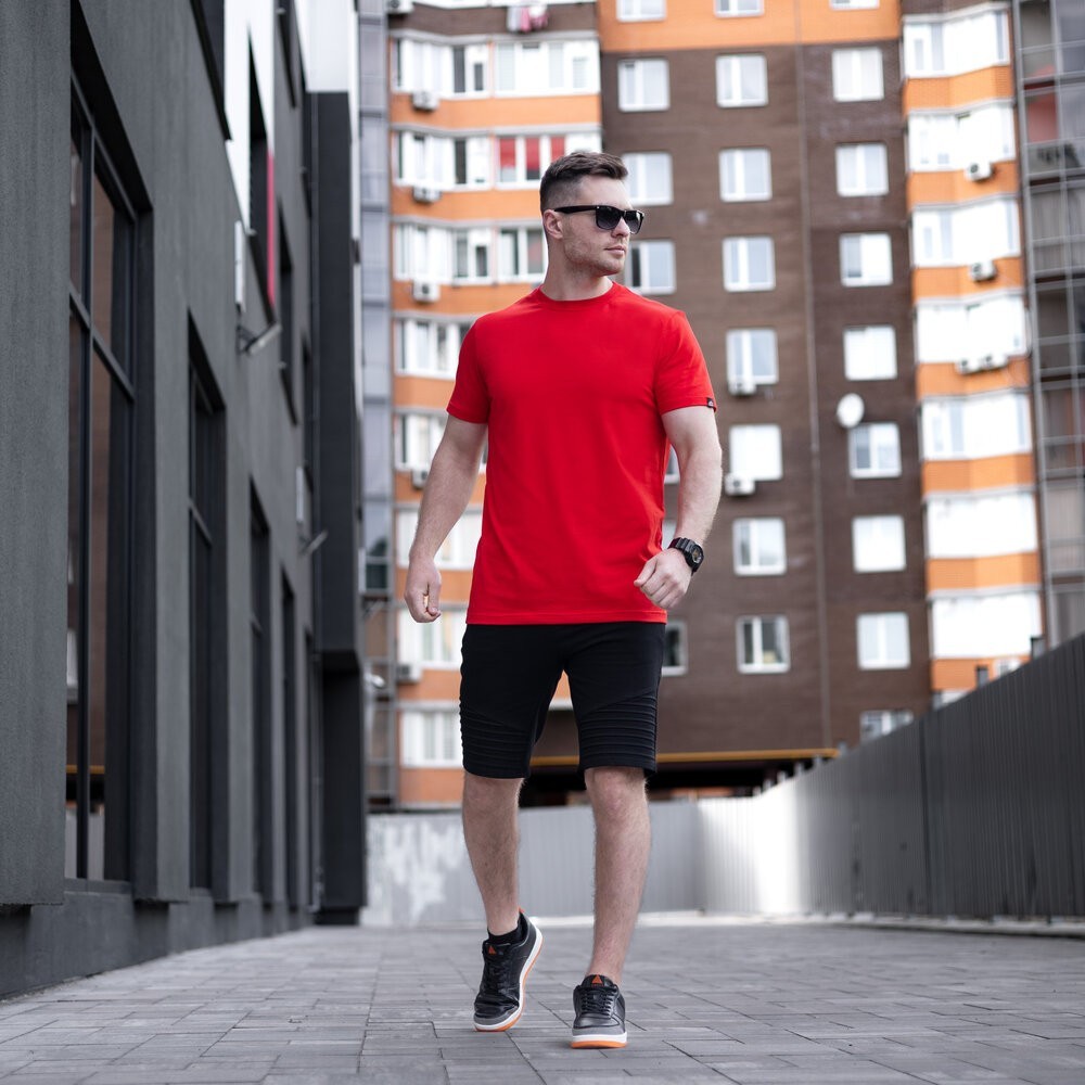 Чоловіча футболка бавовняна Pobedov Peremoga червона, укр, укр