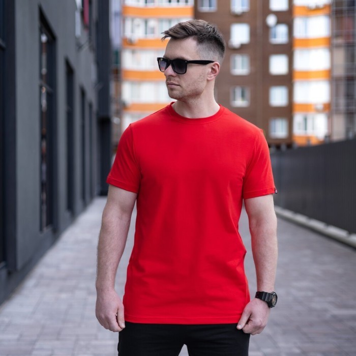 Мужская футболка хлопковая Pobedov Peremoga красная