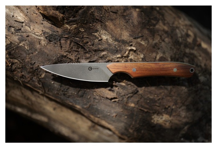 Ніж фіксований кишеньковий Civivi High Grass Field Knife (7,4 см) 14C28N / Wood дерево з чохлом