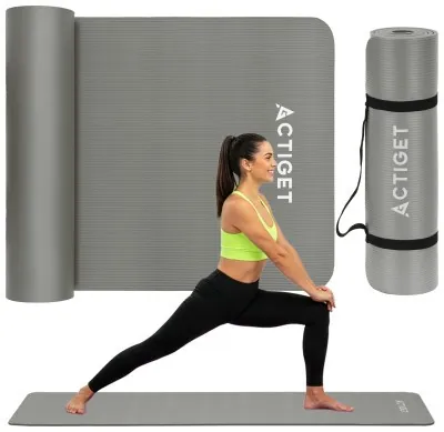 Коврик спортивный Actiget NBR 183 x 61 x 1 cм для йоги и фитнеса ACT0019 Grey