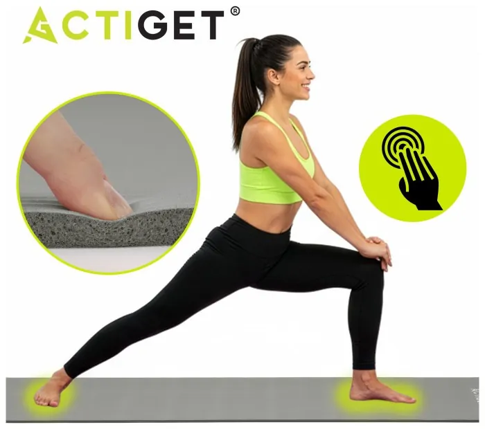 Коврик спортивный Actiget NBR 183 x 61 x 1 cм для йоги и фитнеса ACT0019 Grey
