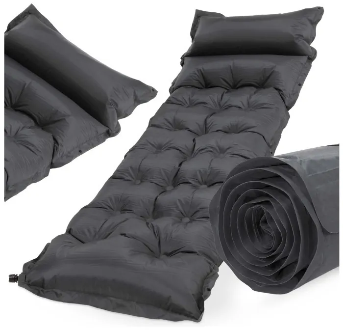 Килимок самонадувний Springos 193 x 66 x 3.5 см з подушкою PM053 Grey