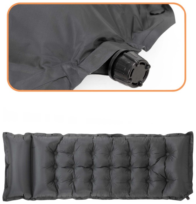 Килимок самонадувний Springos 193 x 66 x 3.5 см з подушкою PM053 Grey