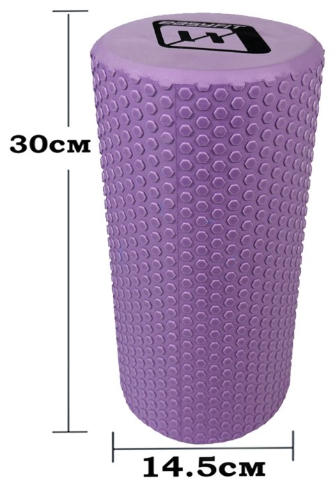 Масажний ролик EasyFit Foam Roller 30 см Бузковий