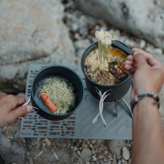 Набір посуду для кемпінгу 2 од. Naturehike CNK2300CJ0002, 1,2 л, алюміній, укр, укр