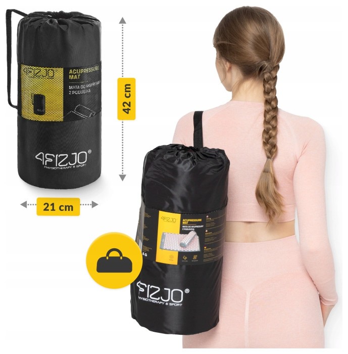 Коврик акупунктурный с валиком 4FIZJO Classic Mat Аппликатор Кузнецова Grey/Pink (P-5907739313287)