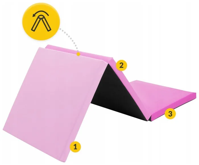 Мат гімнастичний складний 4FIZJO 180 x 60 x 5 см Pink/Light Pink (P-5907739319678)