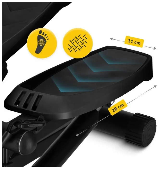 Степпер (міні-степпер) 4FIZJO Evo з еспандерами Black (P-5905973403863)