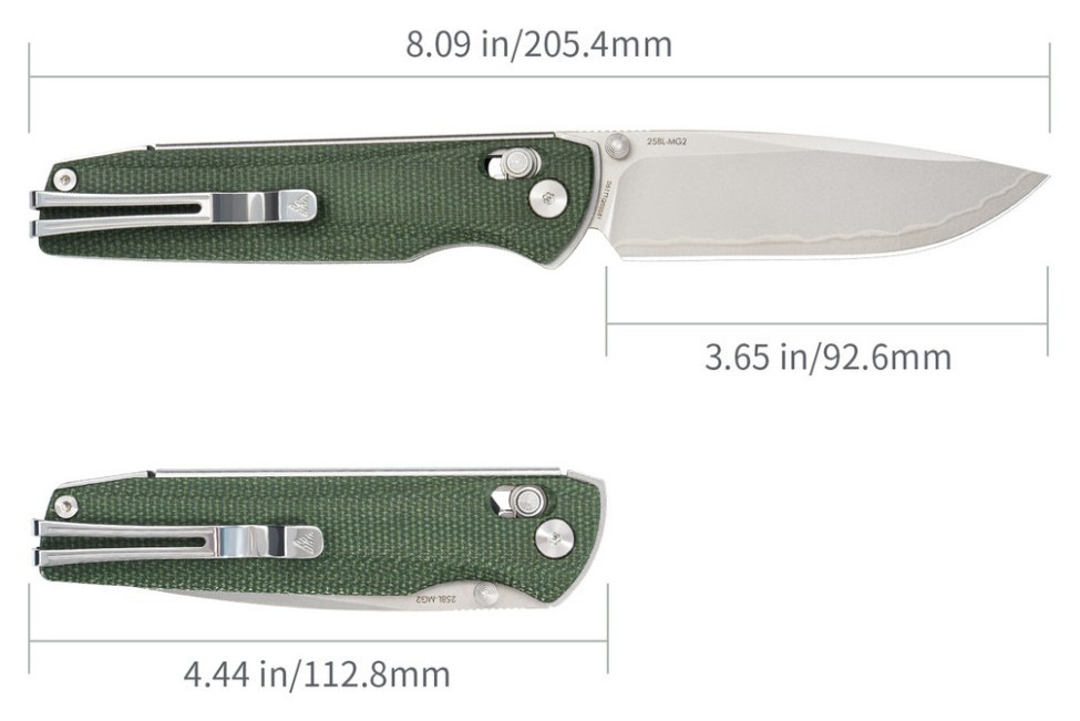 Нож складной SRM Terrier 258L-MG2, зеленый