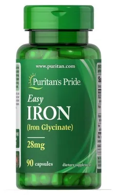 Easy Iron 28 mg (Iron Glycinate) - 90 Capsules