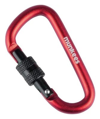 Munkees 3246 карабін D with Screw Lock 6 mm x 60 mm red