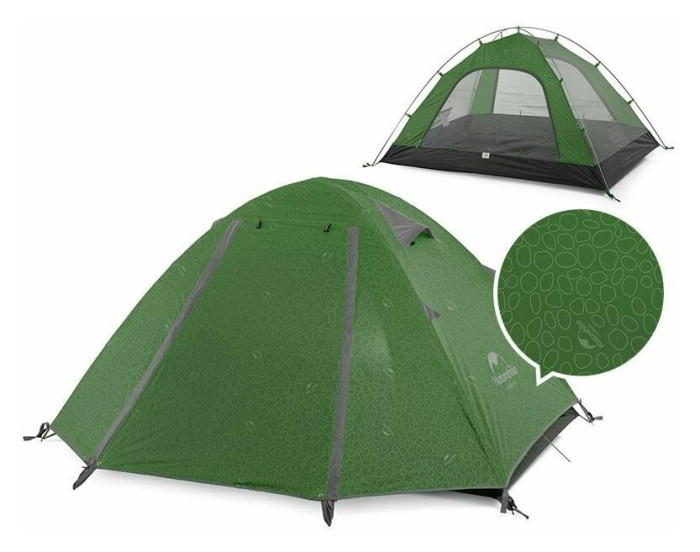 Намет тримісний Naturehike P-Series NH18Z033-P, 210T65D, темно-зелений, укр, укр