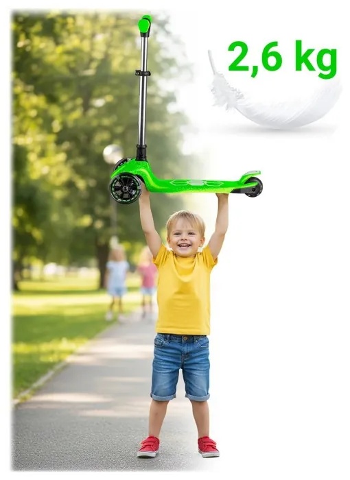 Детский самокат трехколесный Ricokids Jelly зеленый