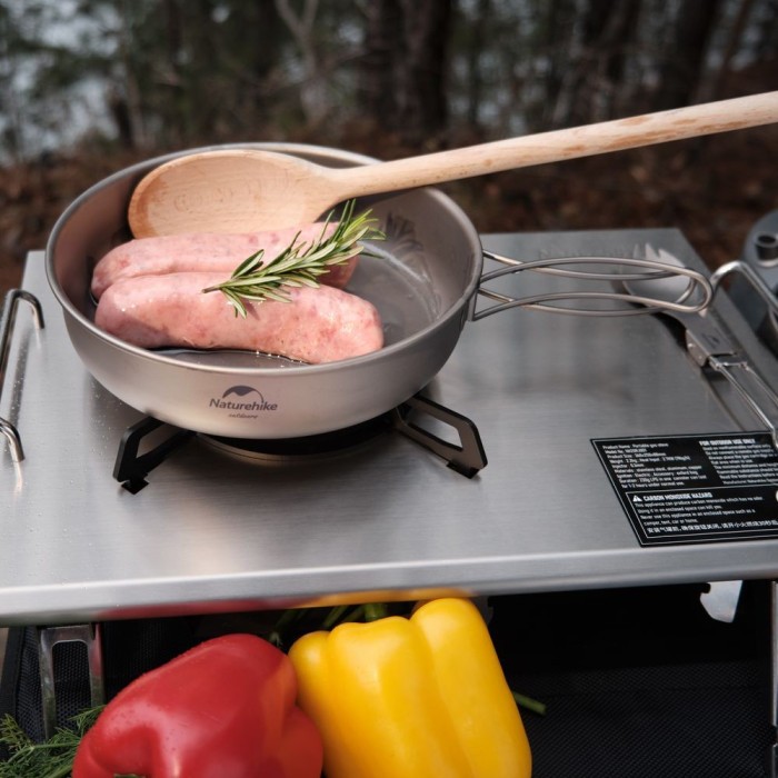 Сковорідка титанова з розкладною ручкою 17 см Naturehike NH18T010-A, укр, укр