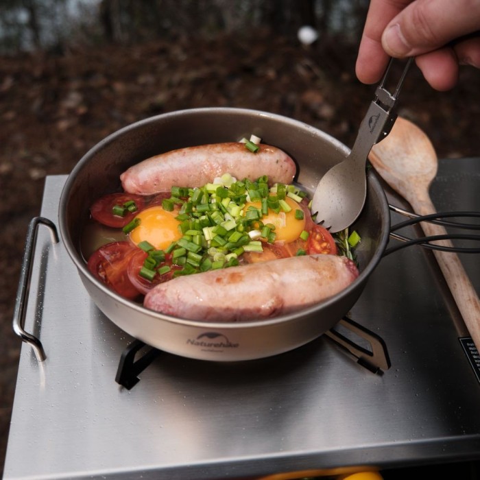 Сковорідка титанова з розкладною ручкою 17 см Naturehike NH18T010-A, укр, укр