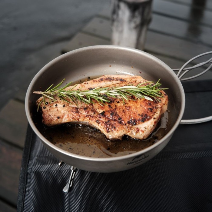 Сковорідка титанова з розкладною ручкою 17 см Naturehike NH18T010-A, укр, укр