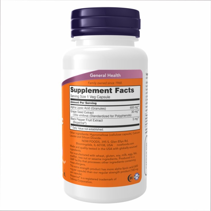 Alpha Lipoic Acid 600mg - 60 vcaps